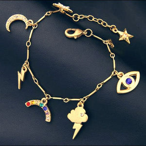 Star Moon Rainbow Charm Bracelet
